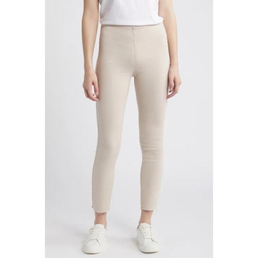 Frank & Eileen Beige Cropped Ribbed Knit Pants